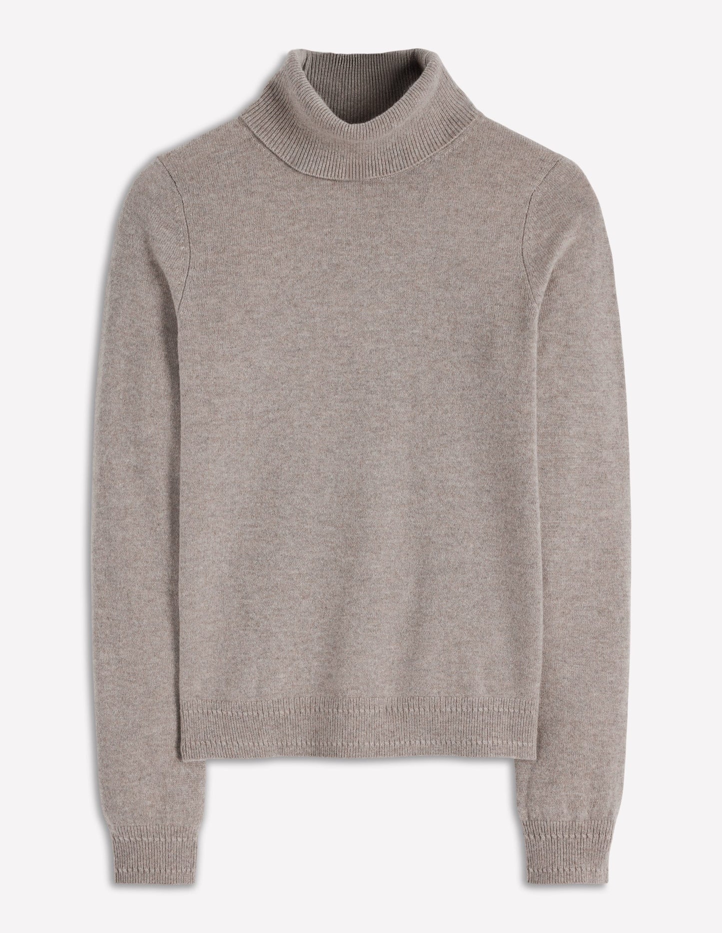 Eva Cashmere Roll Neck Sweater-Mink Melange