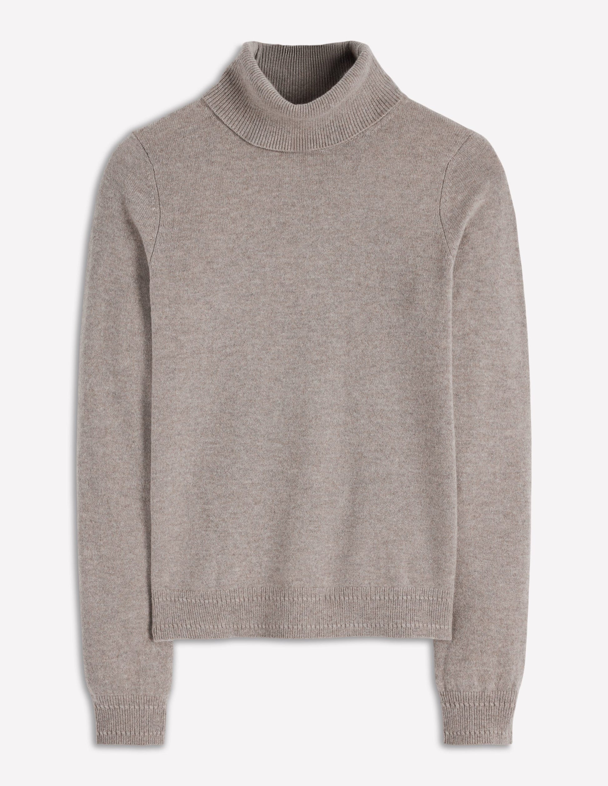 Eva Cashmere Roll Neck Sweater-Mink Melange-5