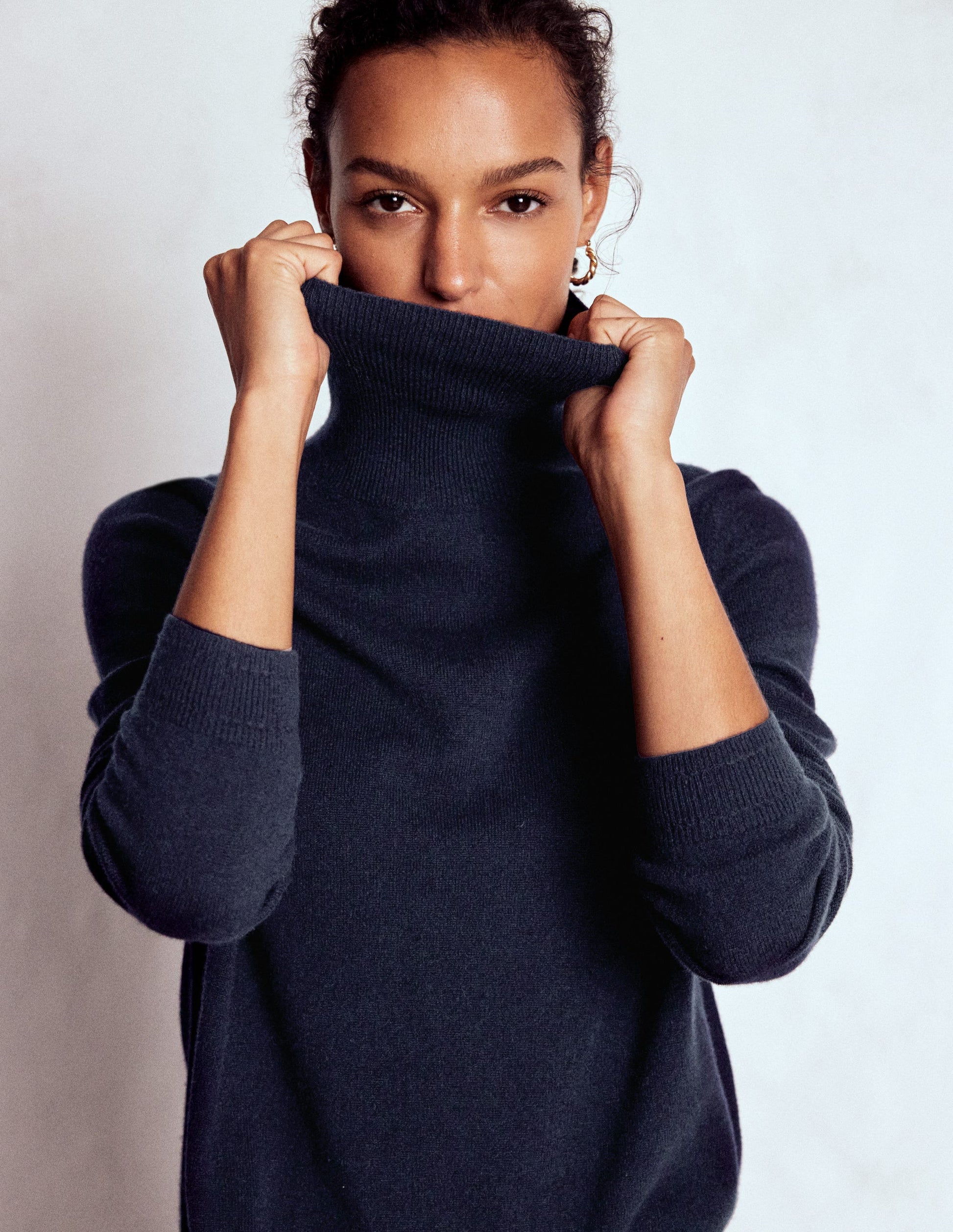 Eva Cashmere Roll Neck Sweater-Navy-5