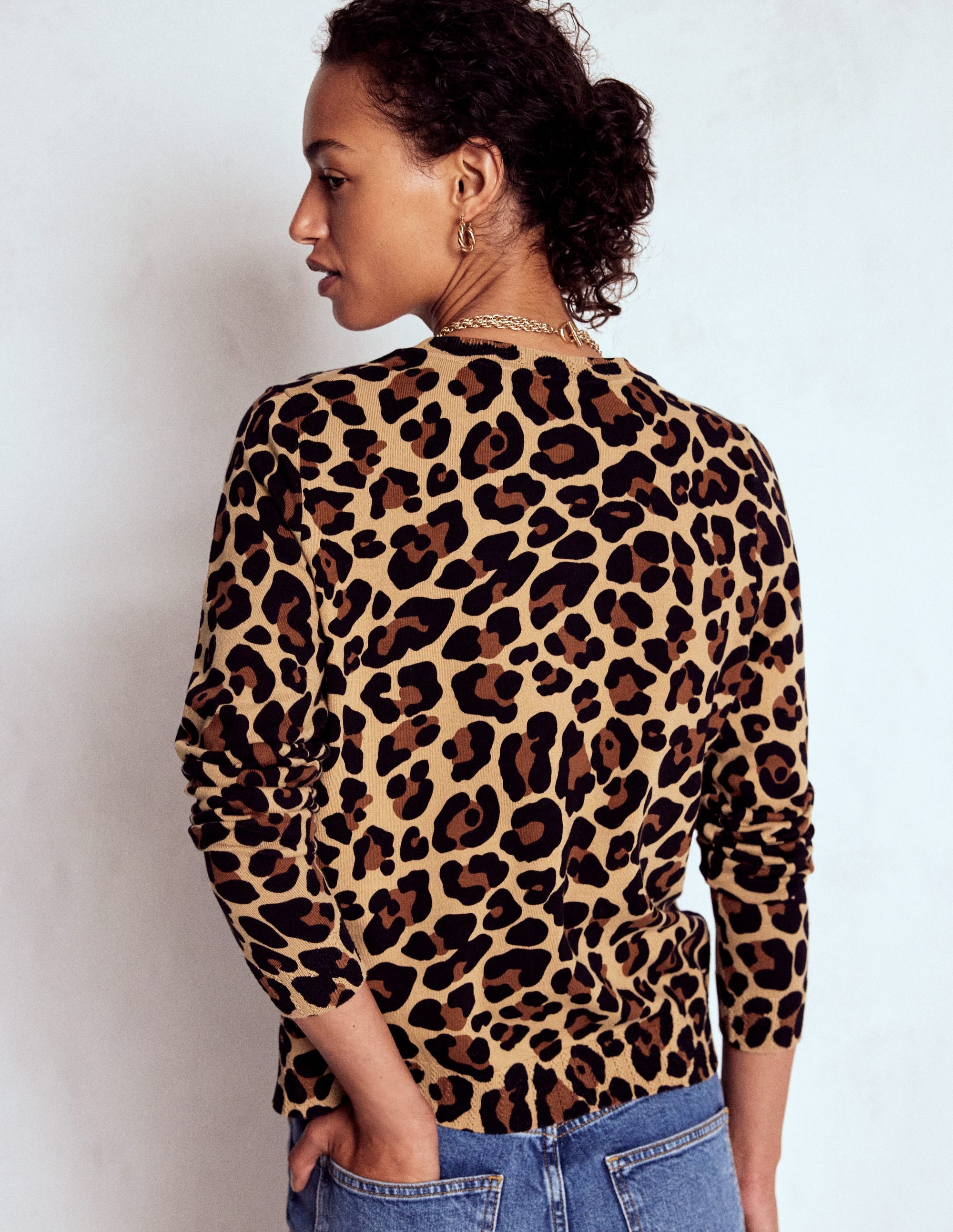 Emilia Cotton Crew Sweater-Cheetah Pop - Image 3