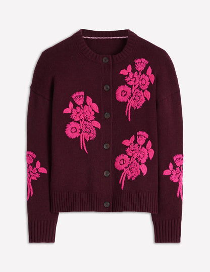 Natalie Embroidered Cardigan-Dark Cherry Bouquet-6