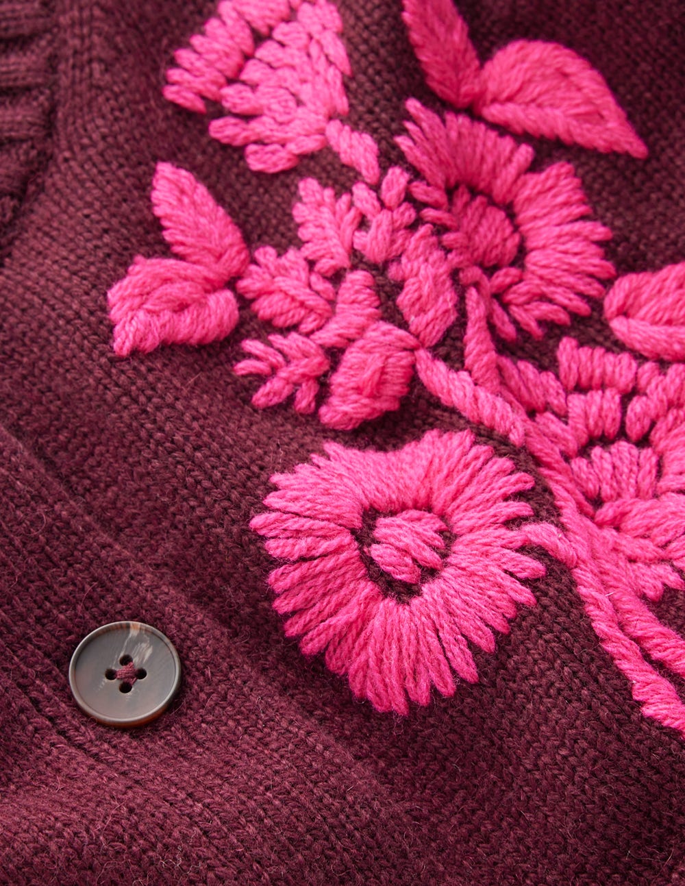 Natalie Embroidered Cardigan-Dark Cherry Bouquet-7