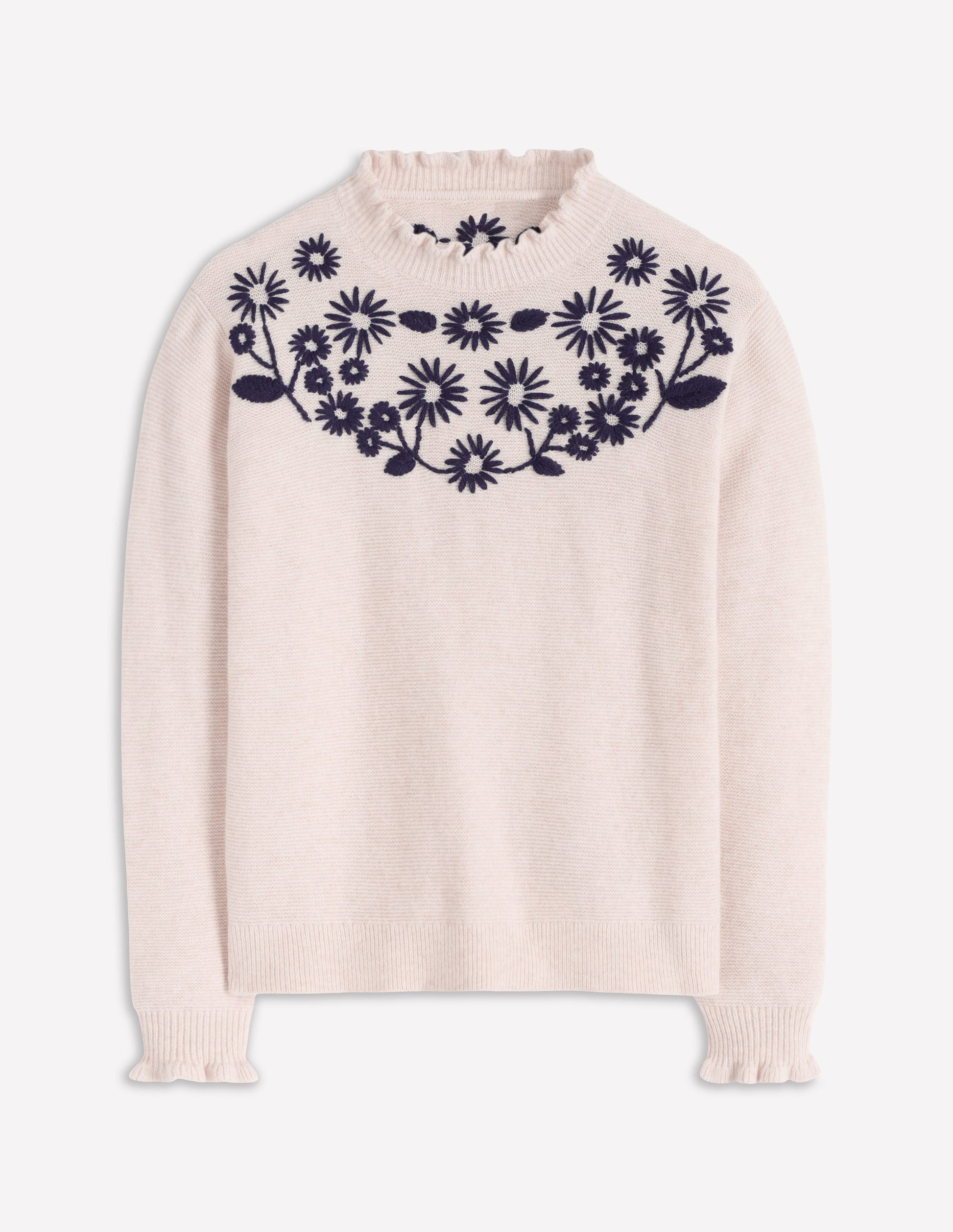 Embroidered Frill Sweater-Warm Ivory-6