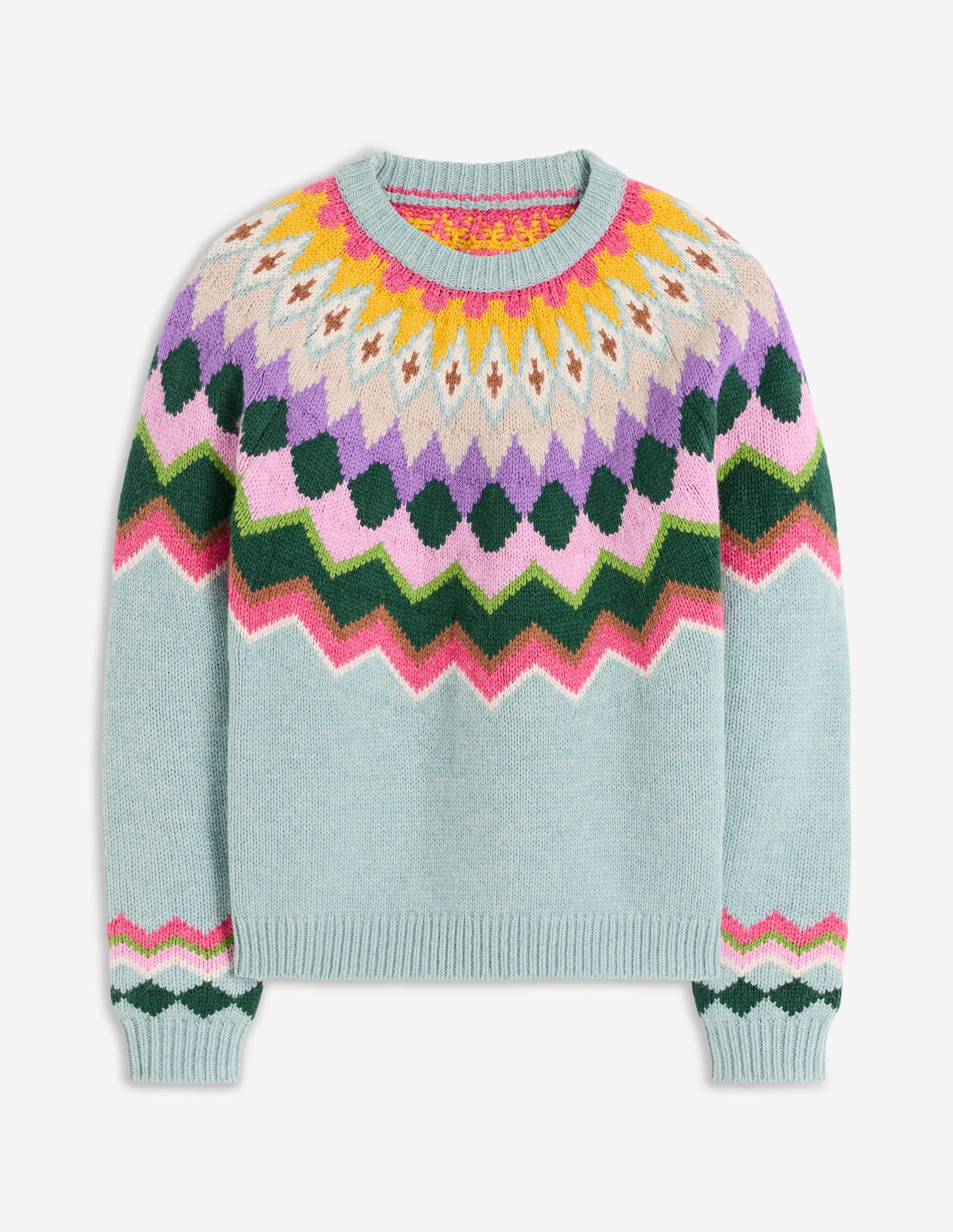 Eleanor Fair Isle Sweater-Tourmaline Blue Melange-8