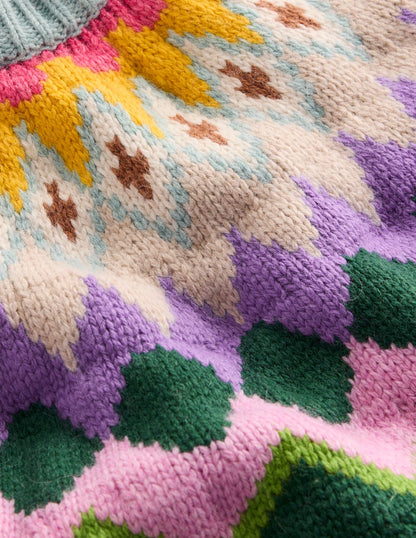 Eleanor Fair Isle Sweater-Tourmaline Blue Melange-9