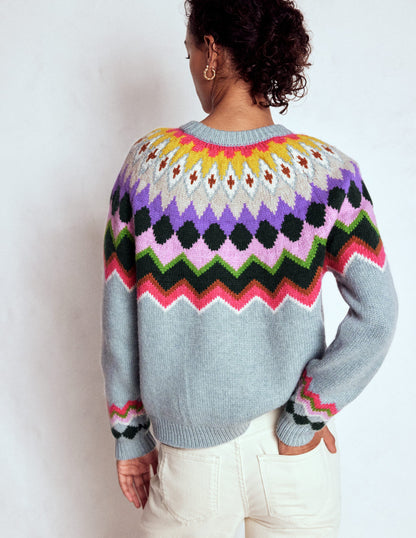 Eleanor Fair Isle Sweater-Tourmaline Blue Melange-3