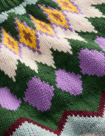 Eleanor Fair Isle Sweater-Promenade Green Melange-8