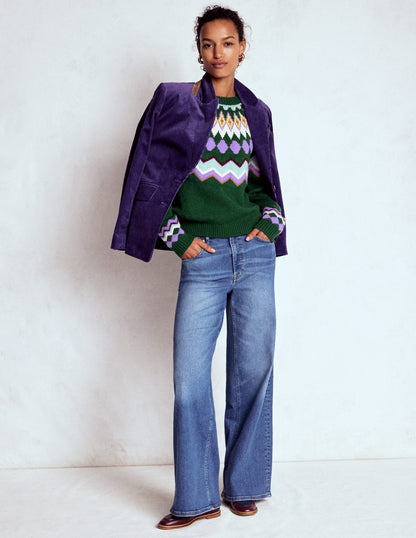 Eleanor Fair Isle Sweater-Promenade Green Melange-5