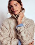 Chunky Marled Cardigan-Oatmeal
