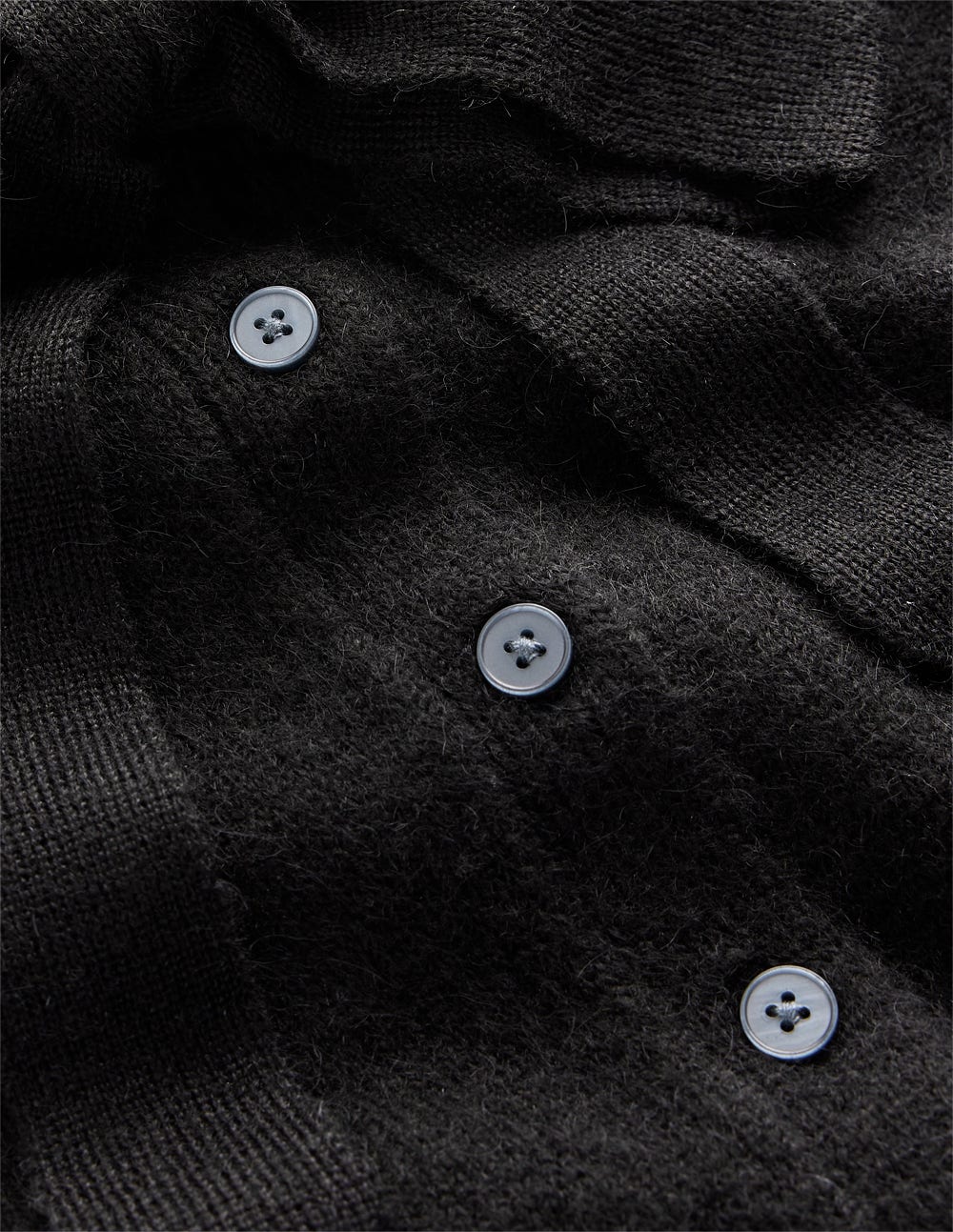 Collared Tie Front Cardigan-Black - Image 7