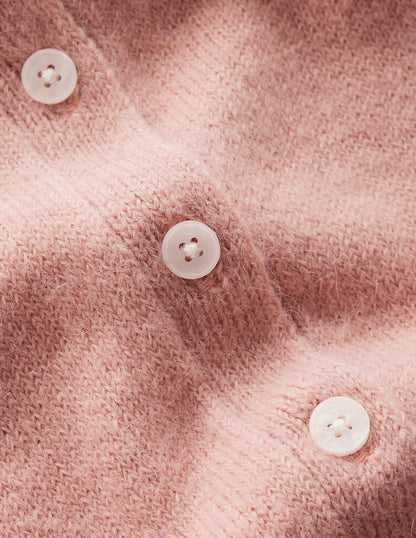 Collared Tie Front Cardigan-Misty Rose Pink-6
