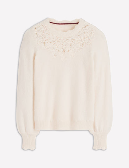 Fluffy Embroidered Sweater-Almond Milk-7