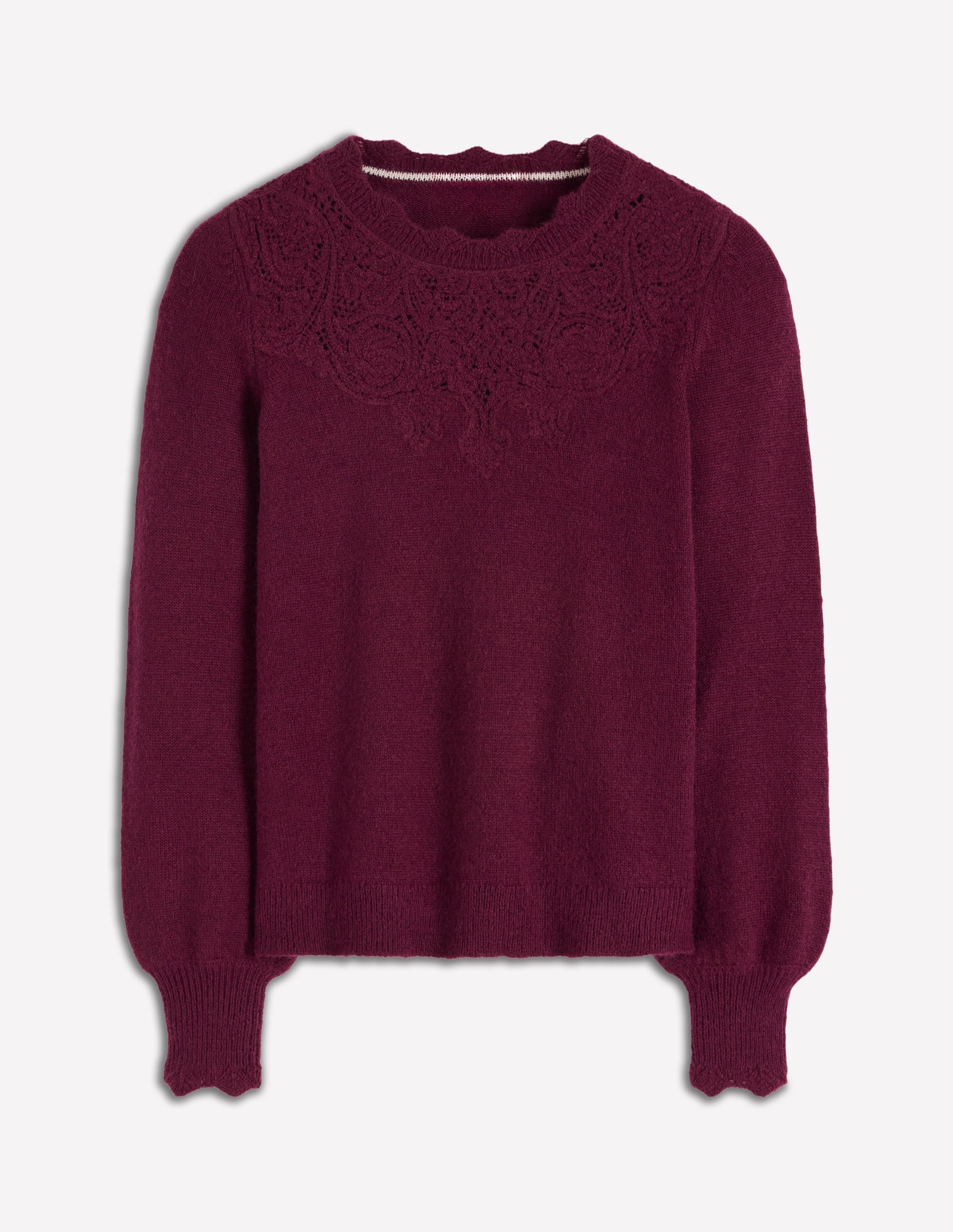 Fluffy Embroidered Sweater-Deep Wisteria - Image 5