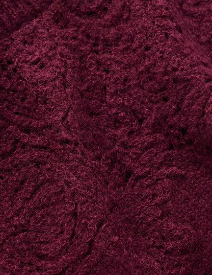 Fluffy Embroidered Sweater-Deep Wisteria-6