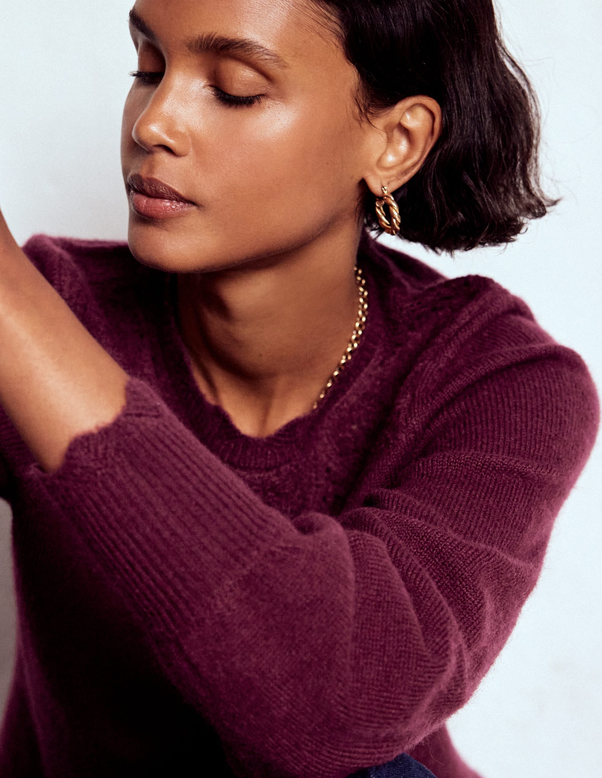 Fluffy Embroidered Sweater-Deep Wisteria - Image 2