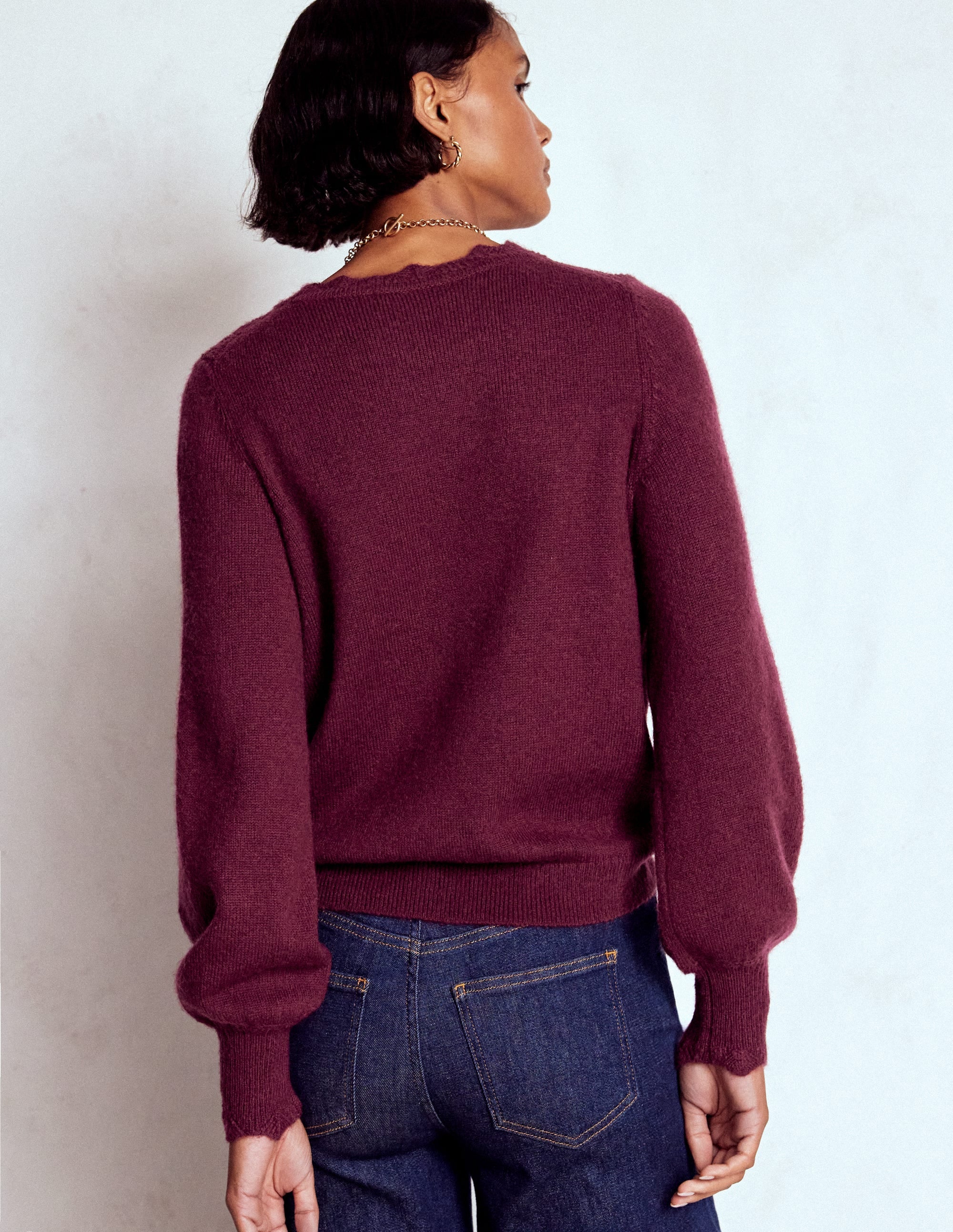 Fluffy Embroidered Sweater-Deep Wisteria - Image 3
