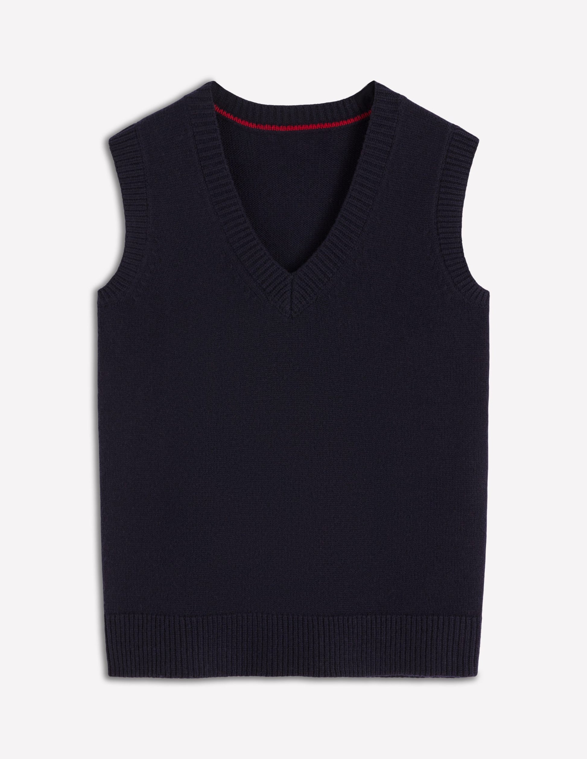 Marion Merino V-Neck Vest-Navy-5