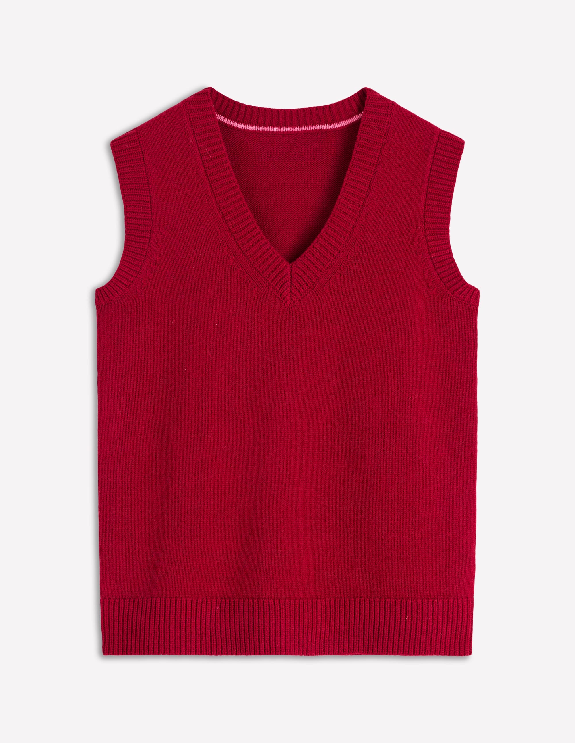 Marion Merino V-Neck Vest-Crimson Red - Image 6