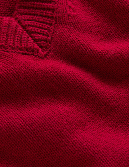 Marion Merino V-Neck Vest-Crimson Red-7