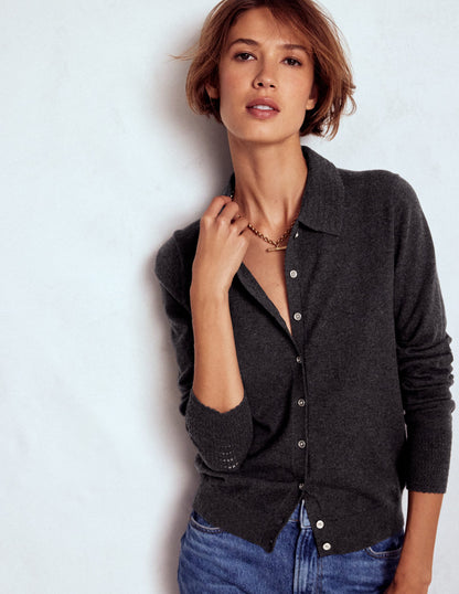 Briony Stitch Cardigan-Charcoal Melange-1