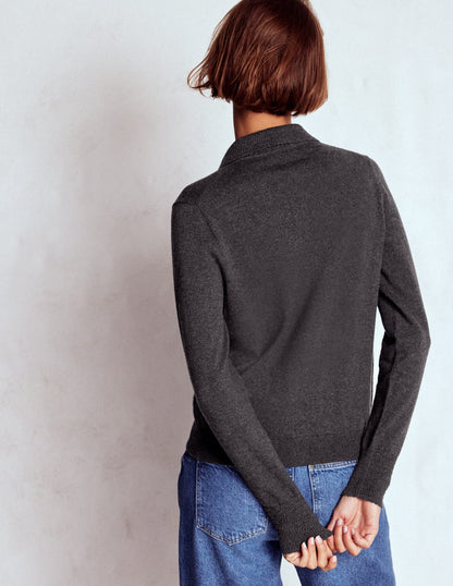 Briony Stitch Cardigan-Charcoal Melange-3