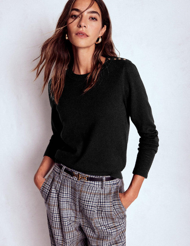 Briony Stitch Sweater-Black