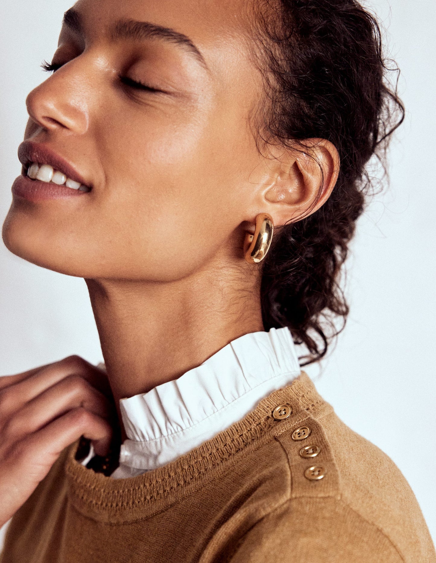 Briony Stitch Sweater-Camel Melange