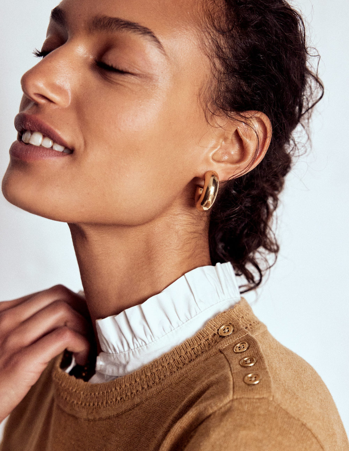 Briony Stitch Sweater-Camel Melange - Image 2