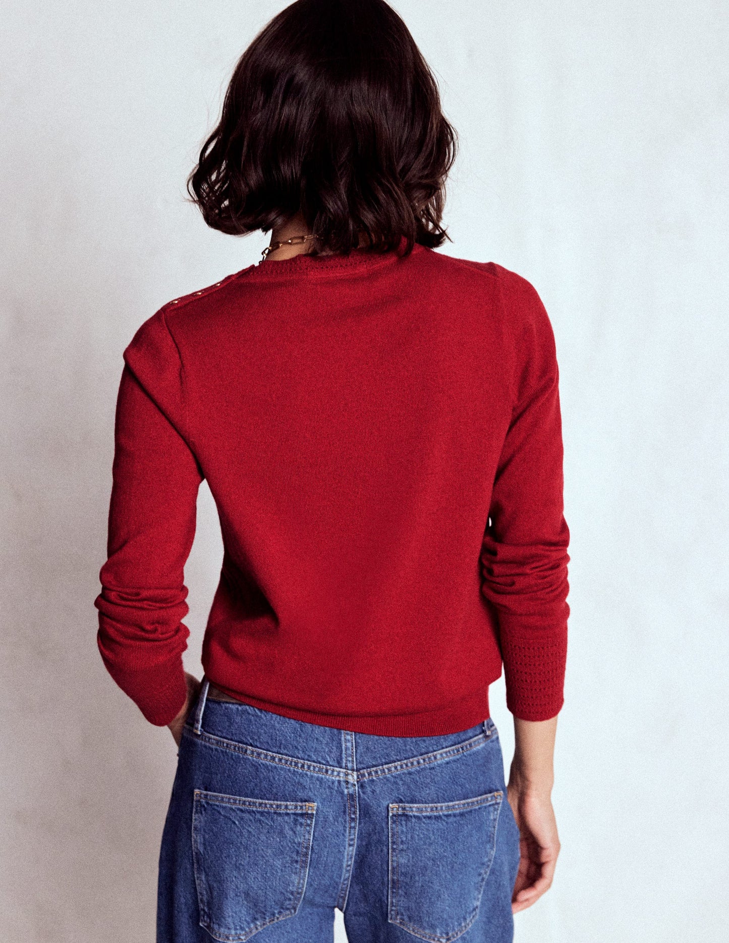 Briony Stitch Sweater-Red Liquorice