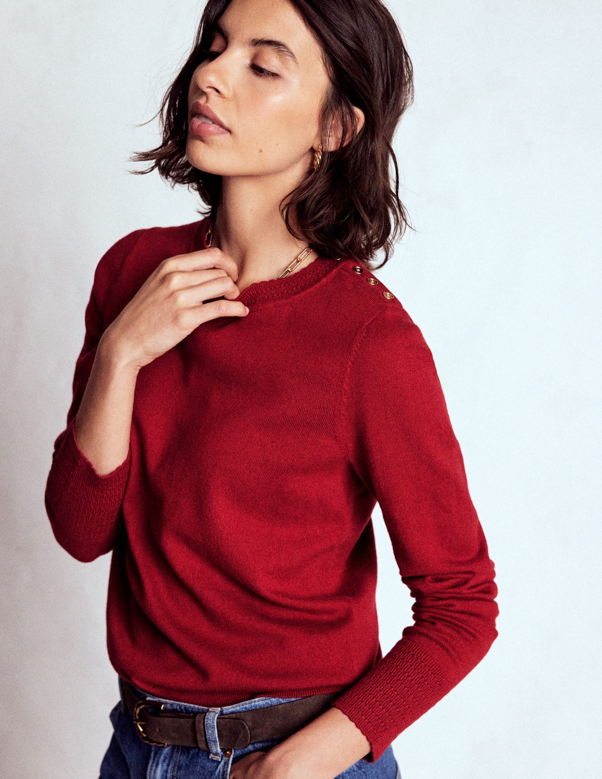 Briony Stitch Sweater-Red Liquorice - Image 1
