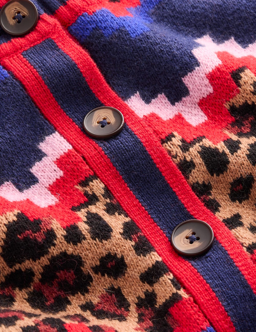 Abi Jacquard Cardigan-Multi Fair Isle, Leopard