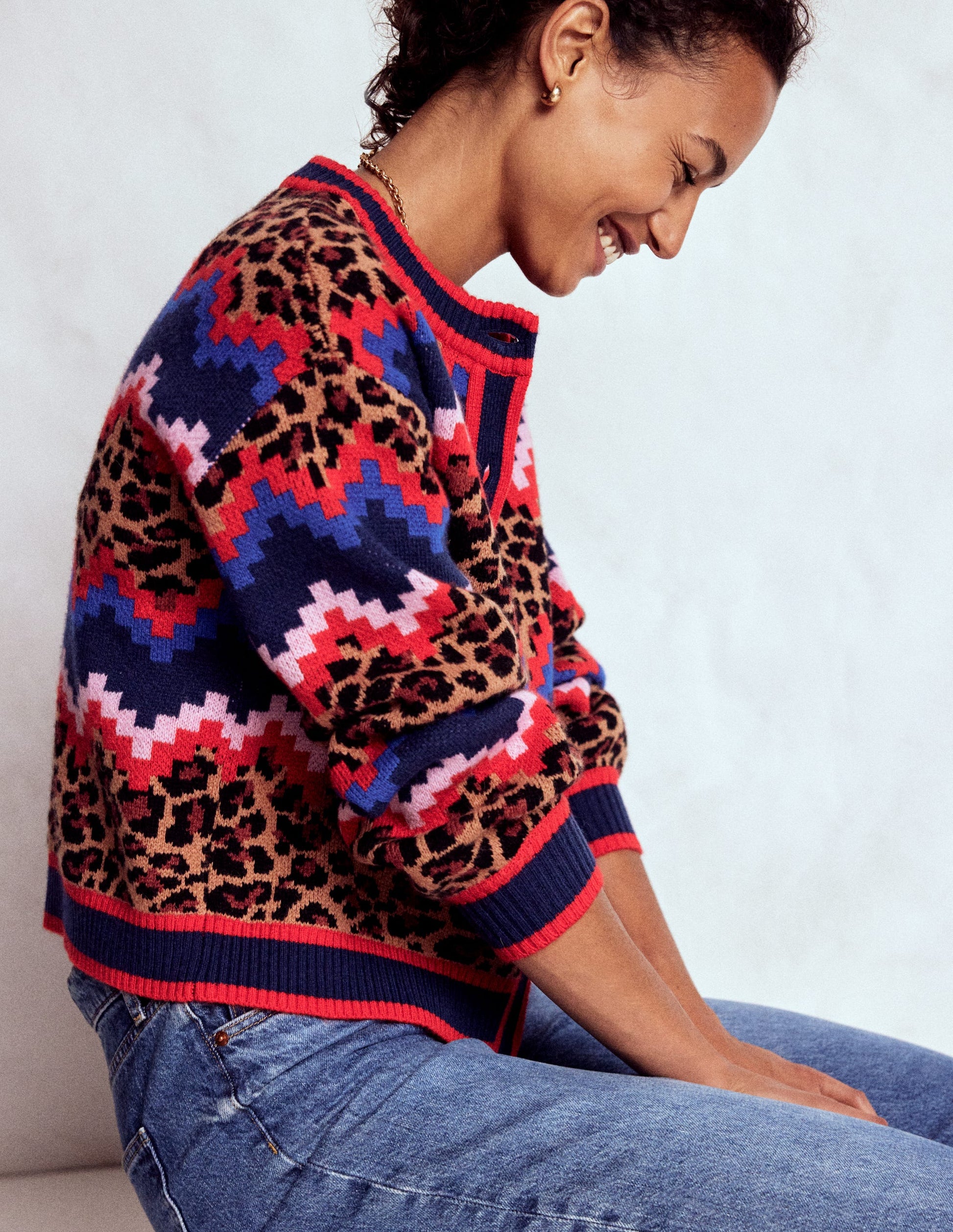 Abi Jacquard Cardigan-Multi Fair Isle, Leopard-2