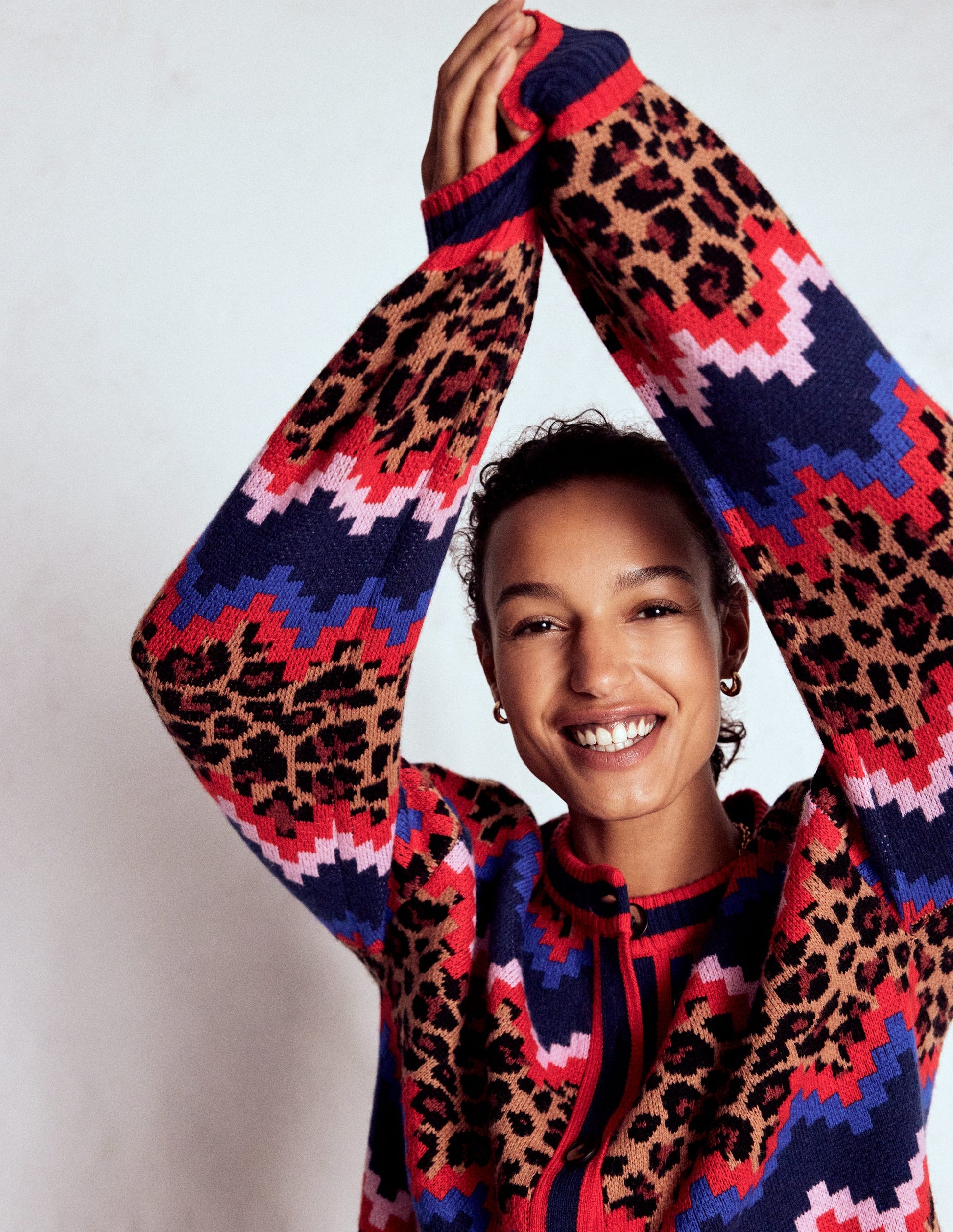 Abi Jacquard Cardigan-Multi Fair Isle, Leopard-4