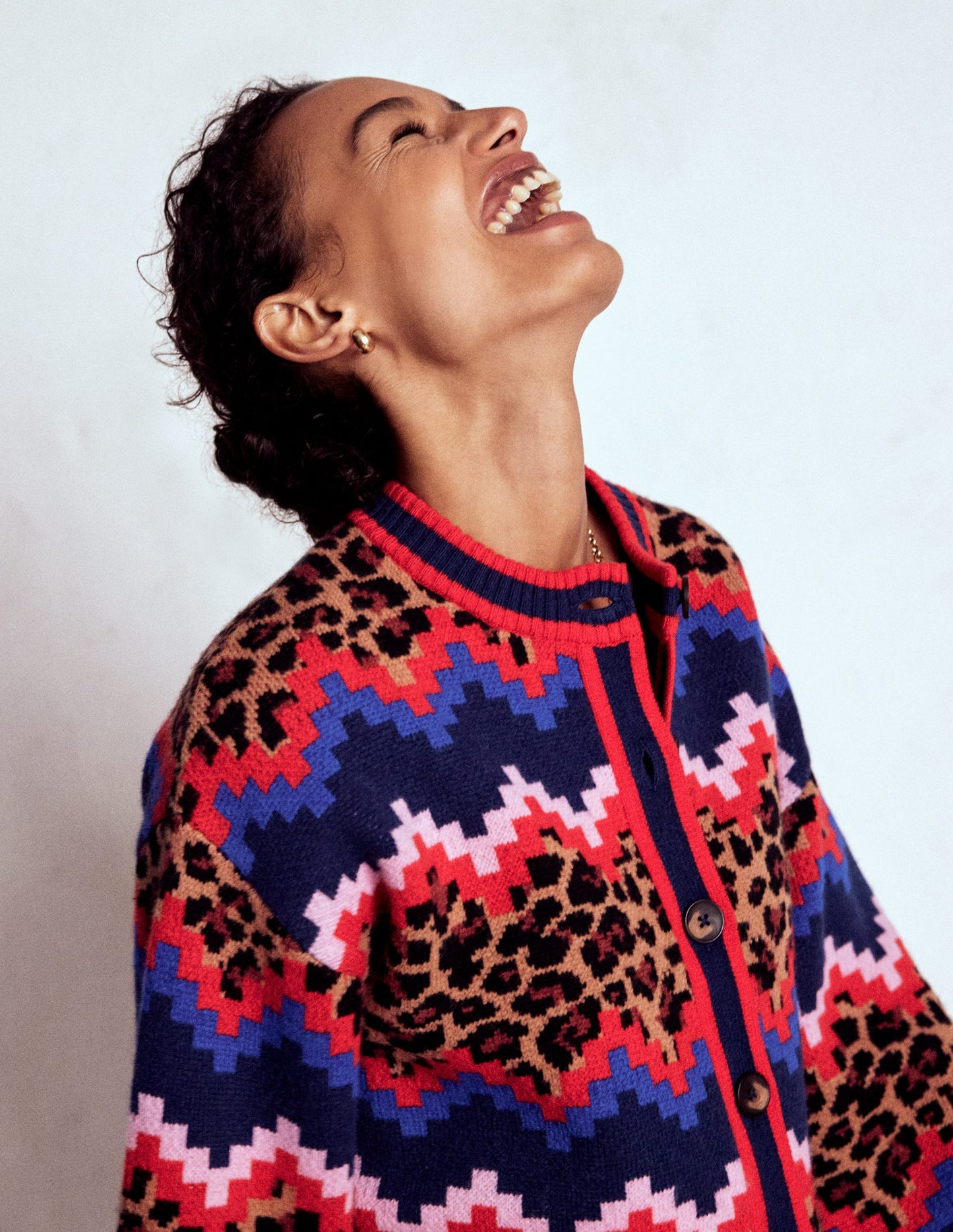 Abi Jacquard Cardigan-Multi Fair Isle, Leopard