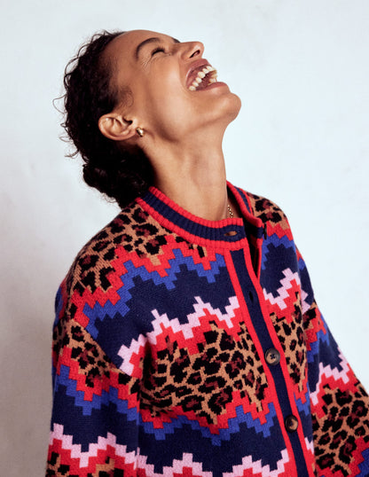 Abi Jacquard Cardigan-Multi Fair Isle, Leopard-5