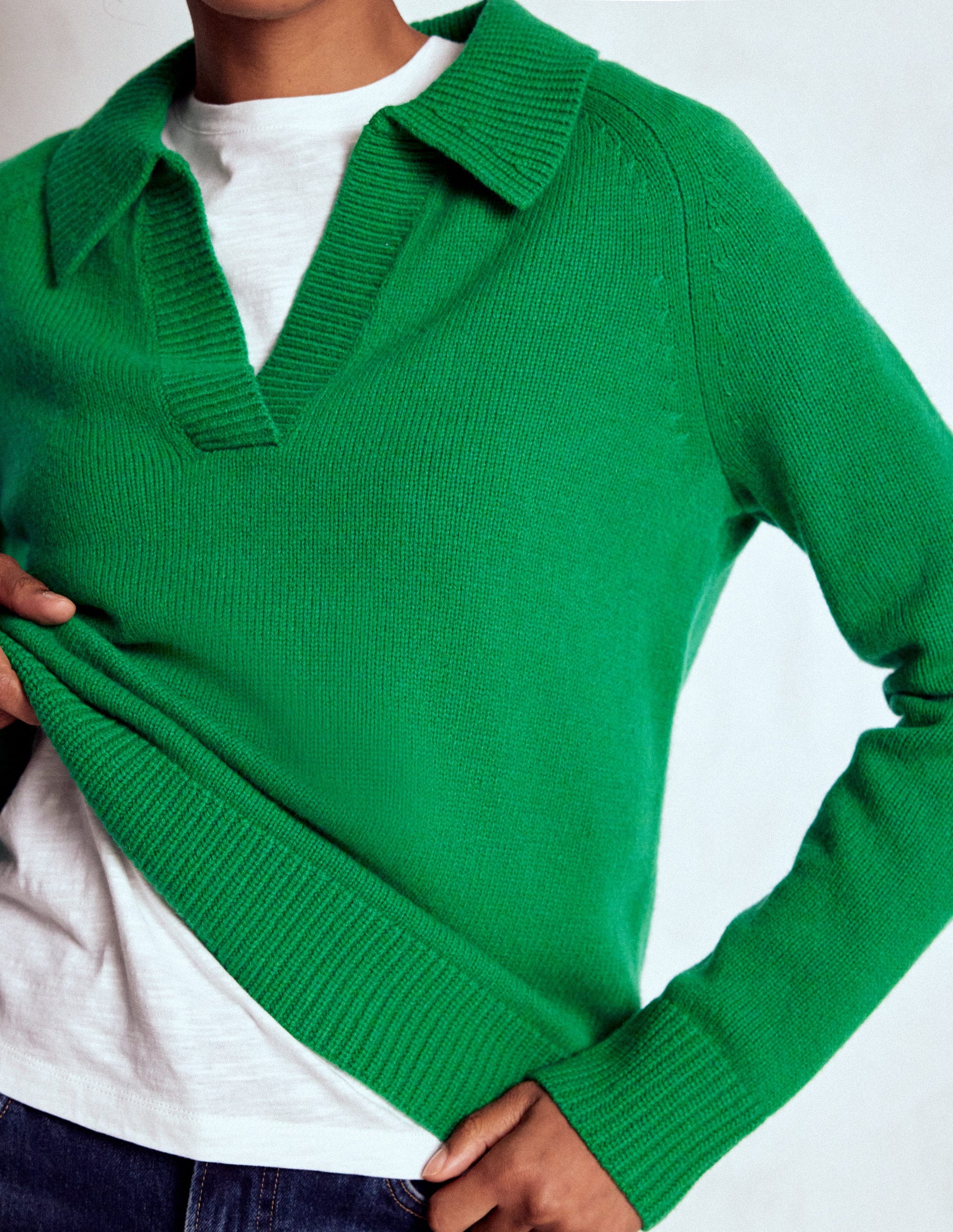 Marion Merino Henley Sweater-Rich Emerald-2