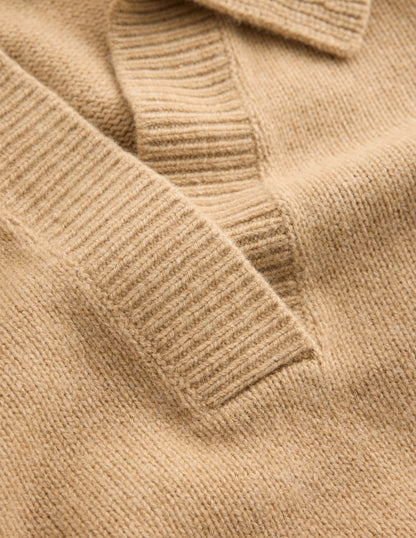 Marion Merino Henley Sweater-Camel Melange-6