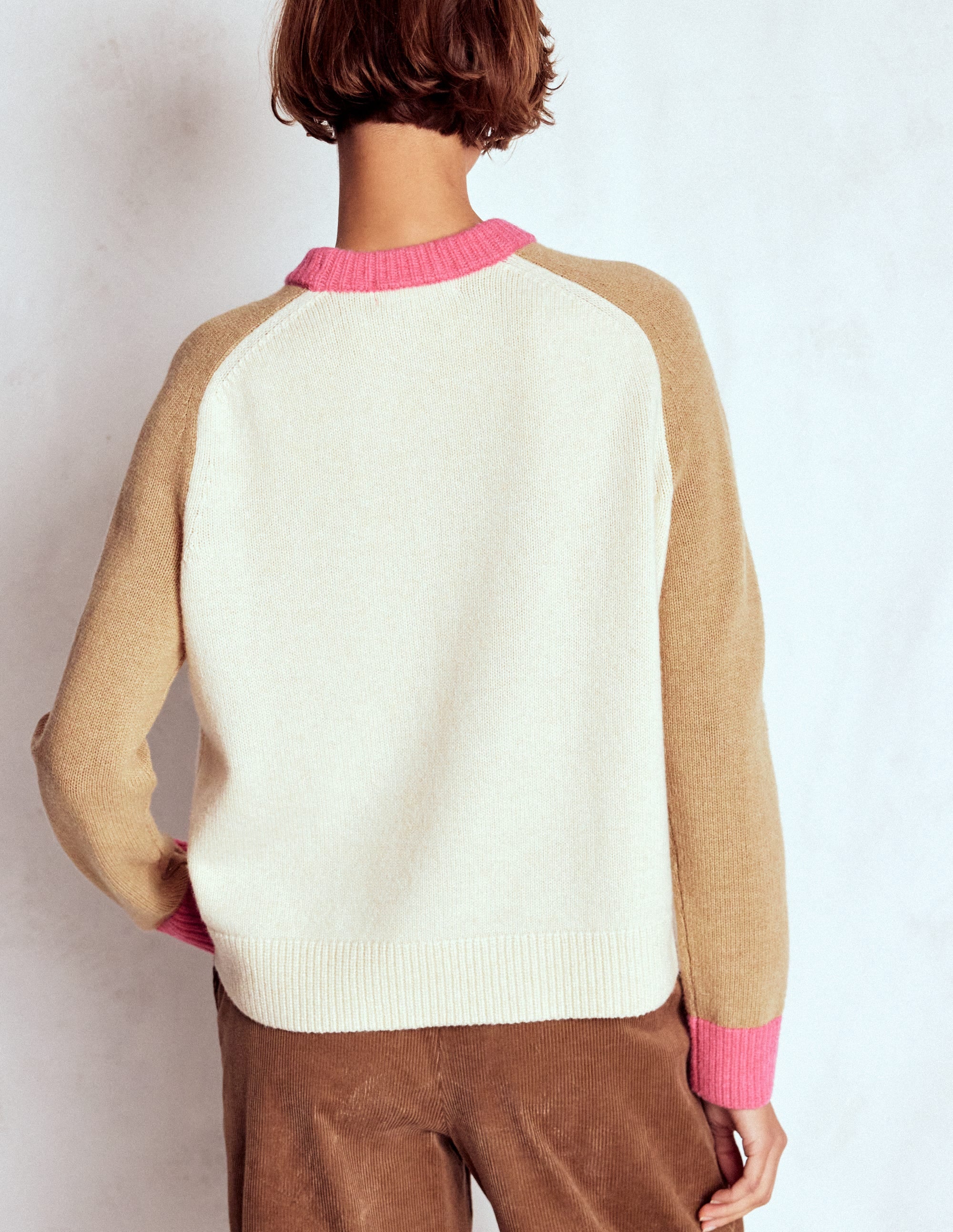 Marion Merino Sweater-Warm Ivory, Colourblock - Image 3