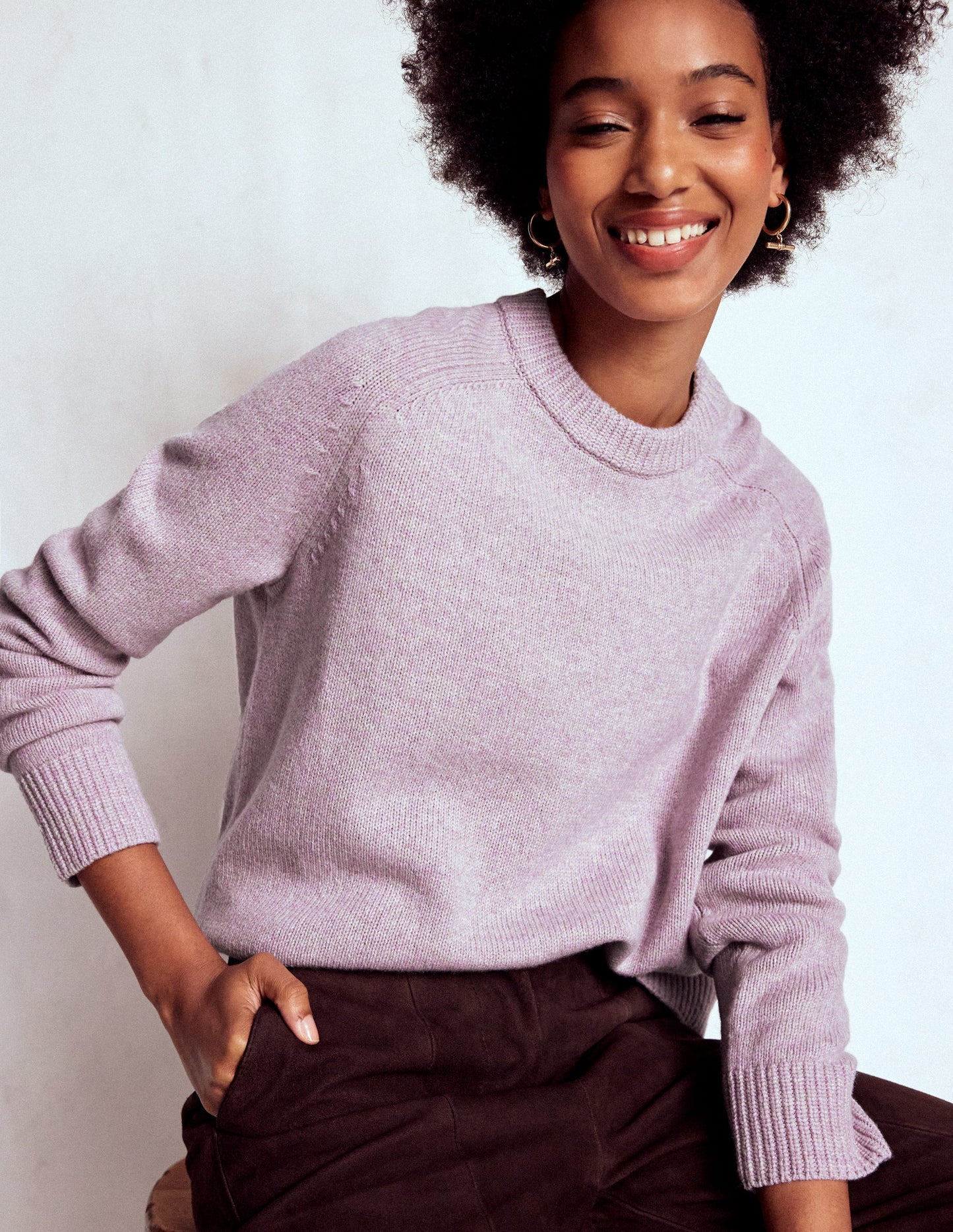Marion Merino Sweater-Chalky Violet