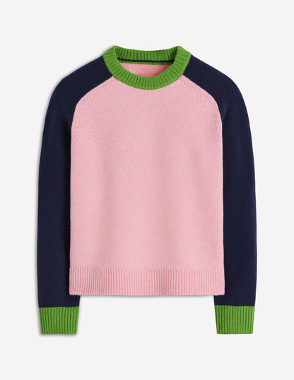 Marion Merino Sweater-French Pink, Navy Colour Block-6