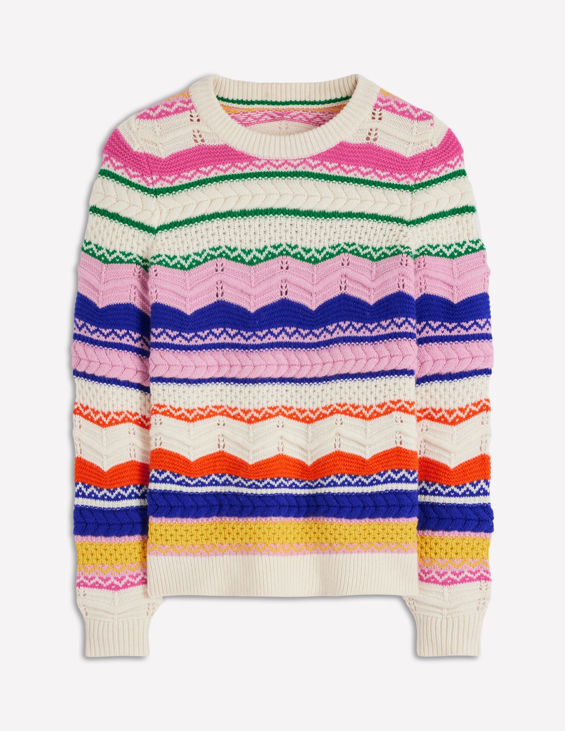 Textured Fair Isle Sweater-Multi-8
