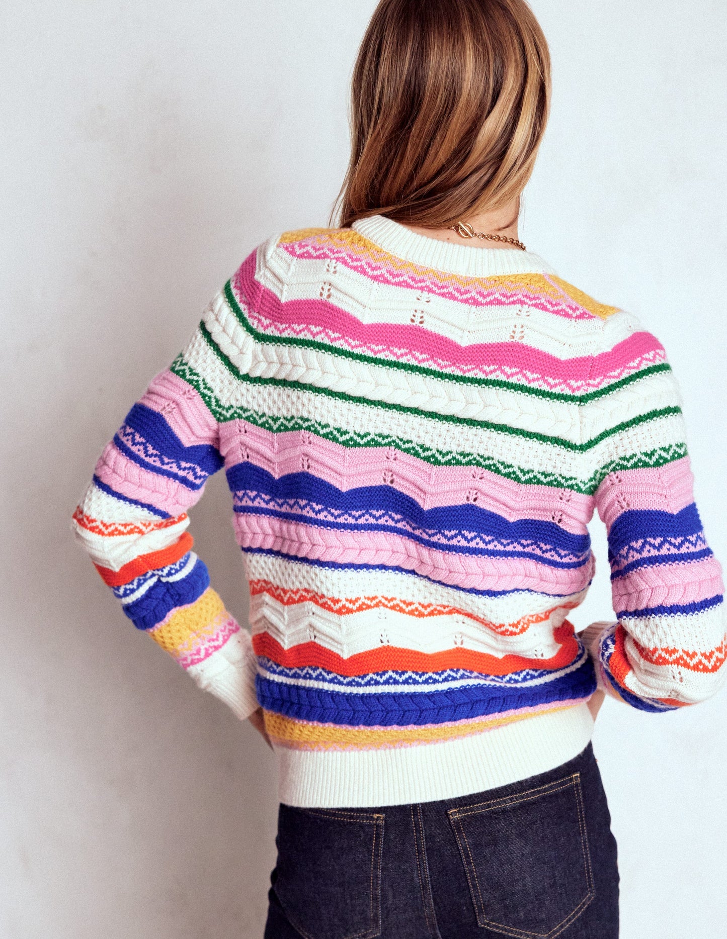 Textured Fair Isle Sweater-Multi