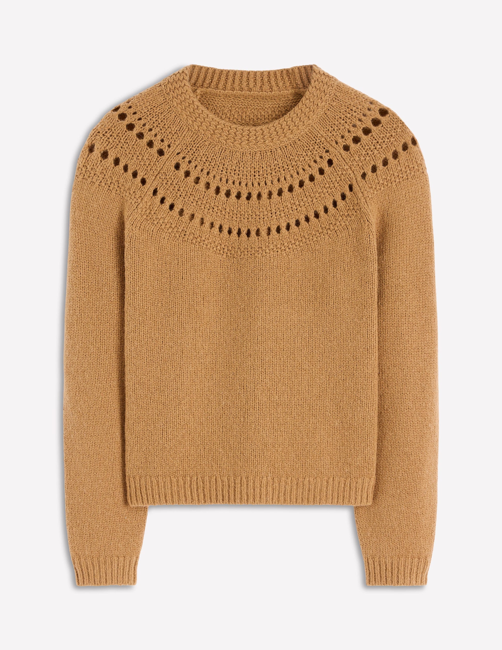 Fluffy Chunky Sweater-Camel Melange-6