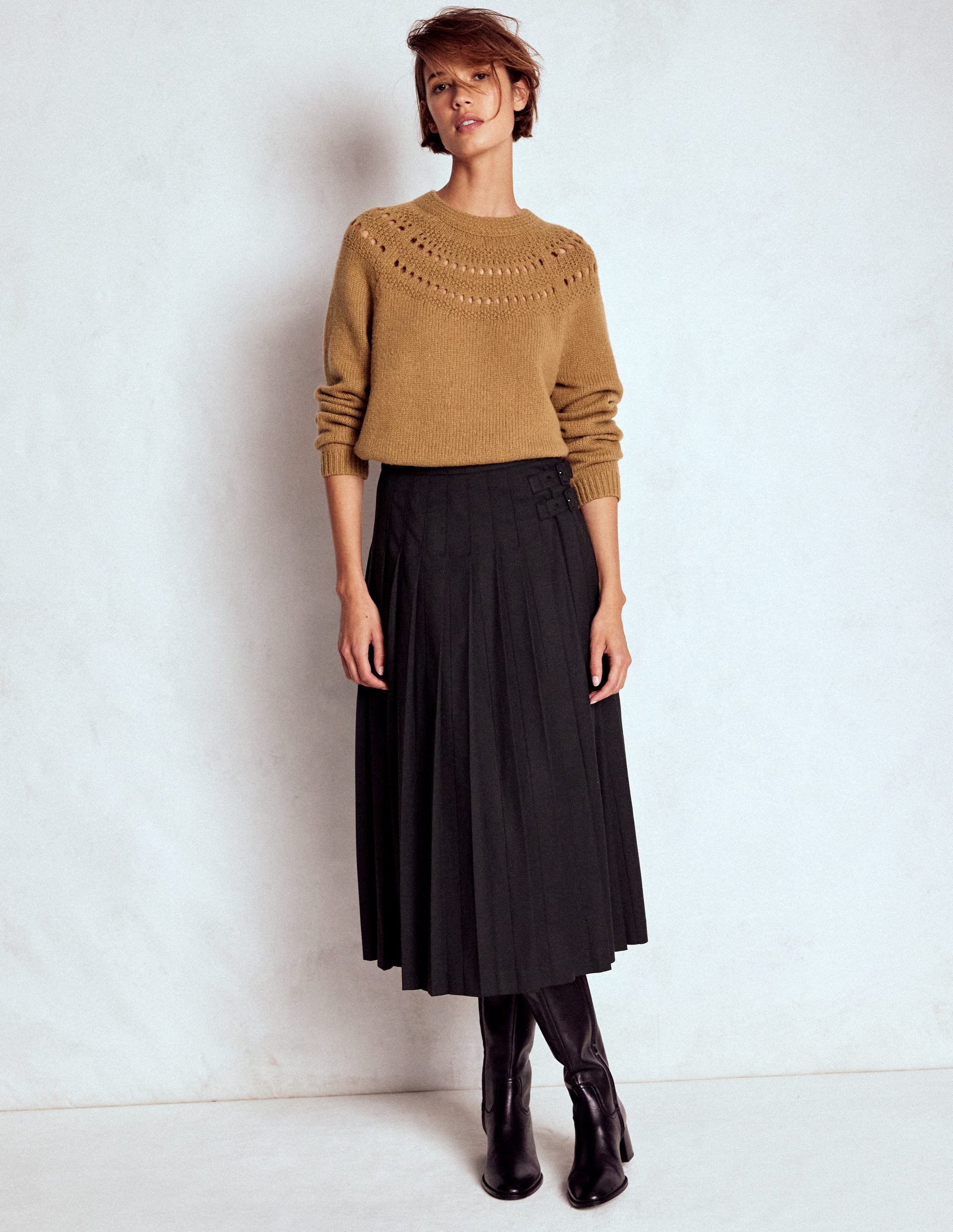Fluffy Chunky Sweater-Camel Melange-4
