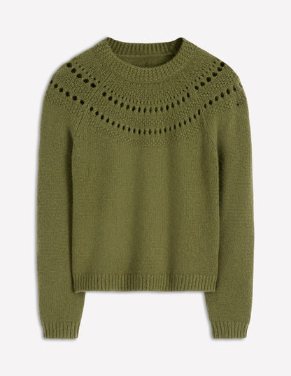 Fluffy Chunky Sweater-Woodland Green-5