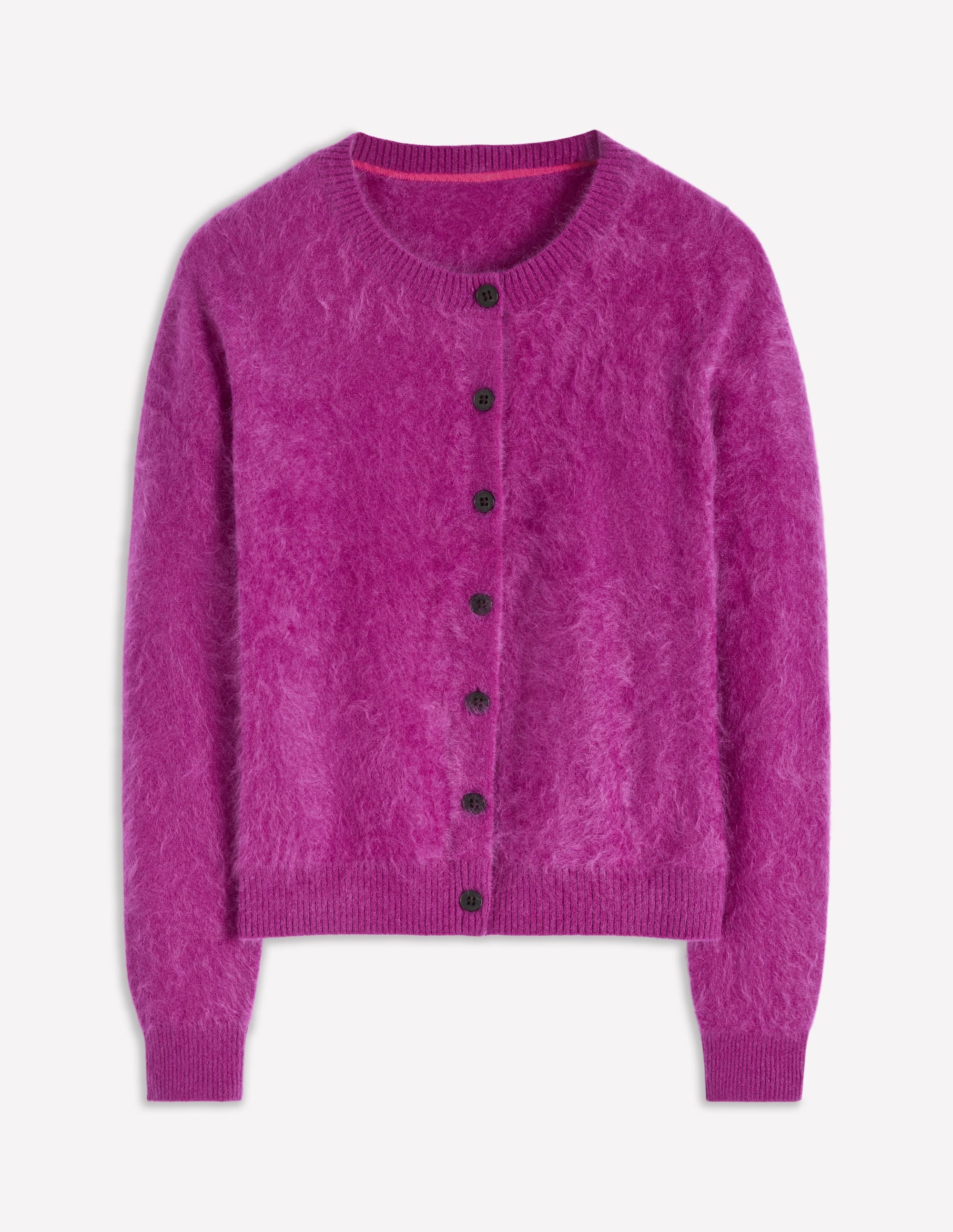 Brushed Crop Cashmere Cardigan-Regal Purple | Boden USA