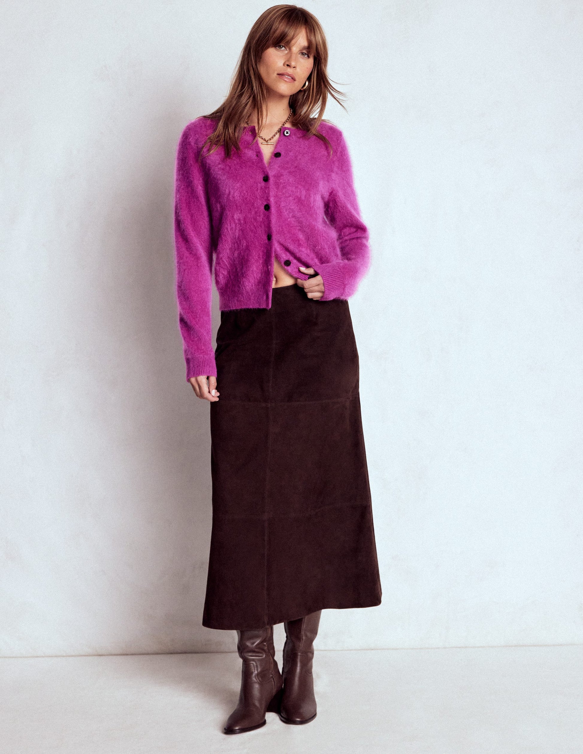 Eva Brushed Cashmere Cardigan-Regal Purple-4