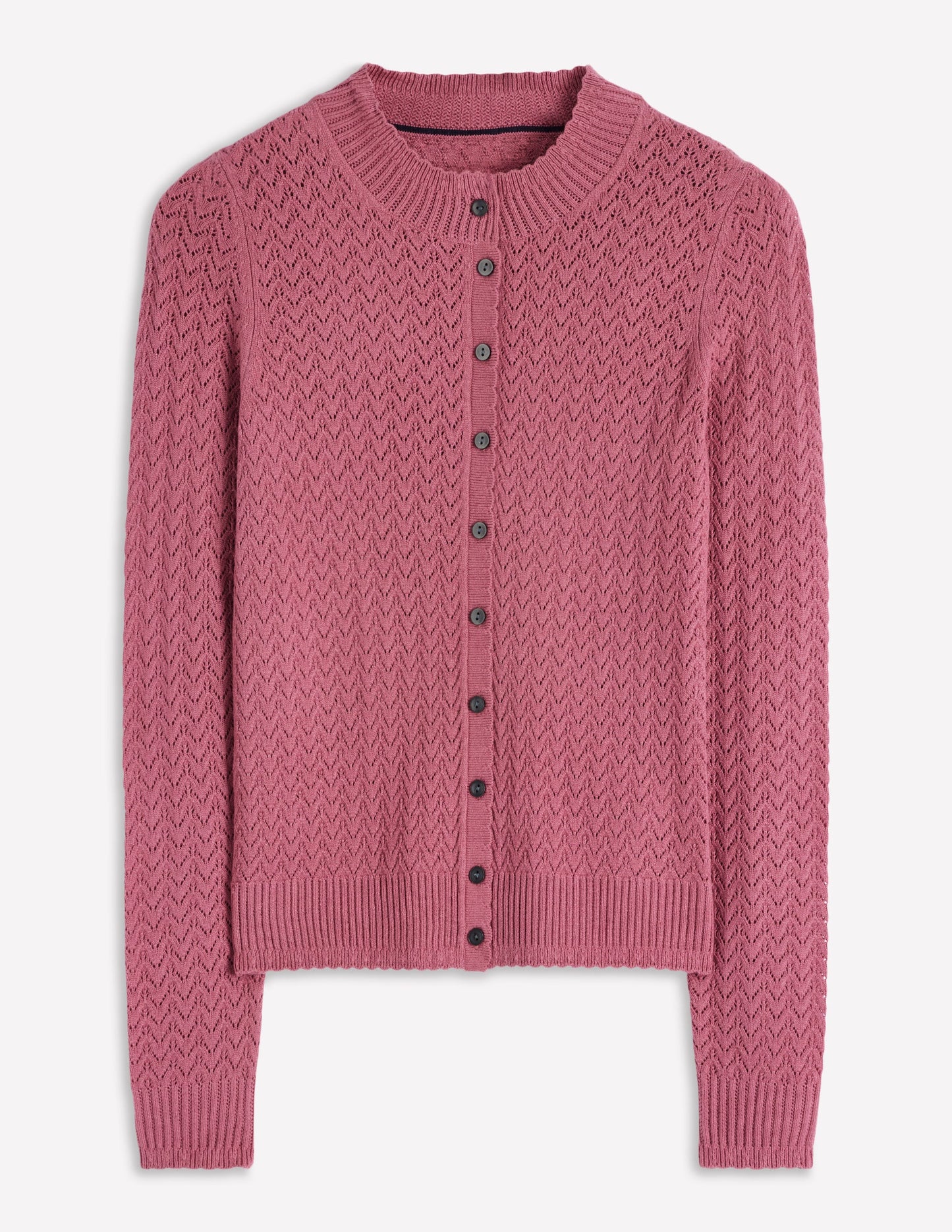 Diane Pointelle Cardigan-Pink Heather