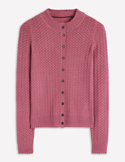 Diane Pointelle Cardigan-Pink Heather-5