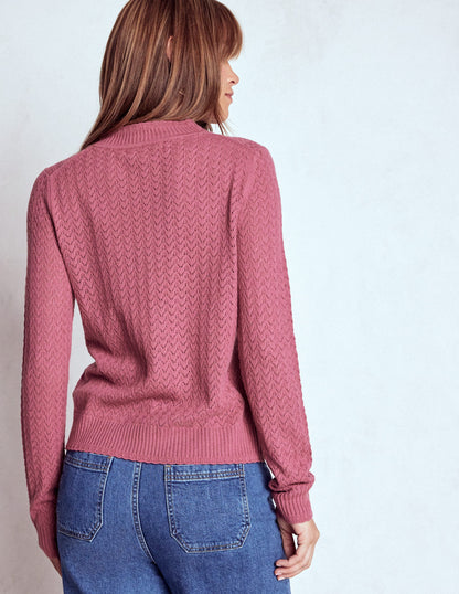 Diane Pointelle Cardigan-Pink Heather-3